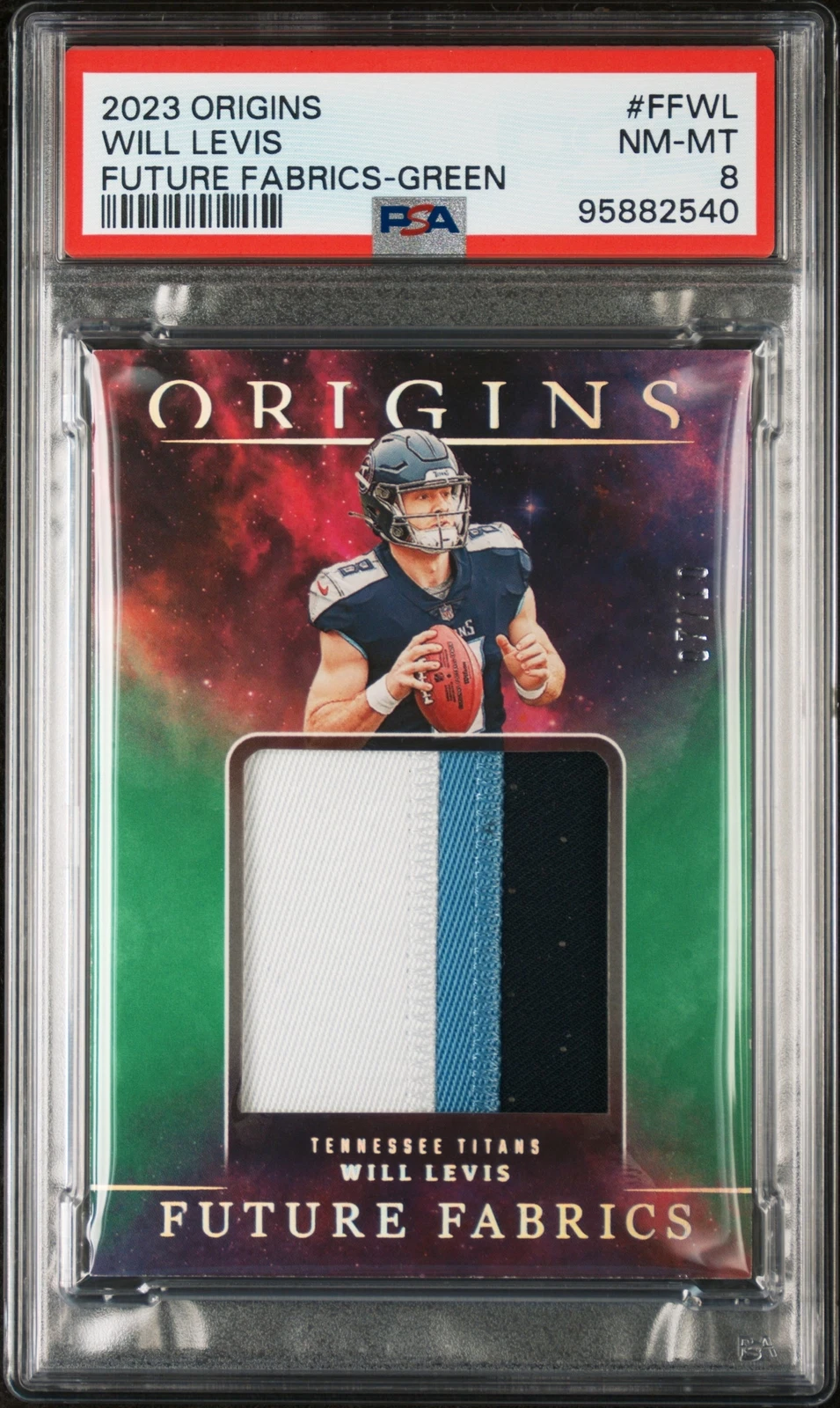 Will Levis Panini Origins Future Fabrics #FFWL Green