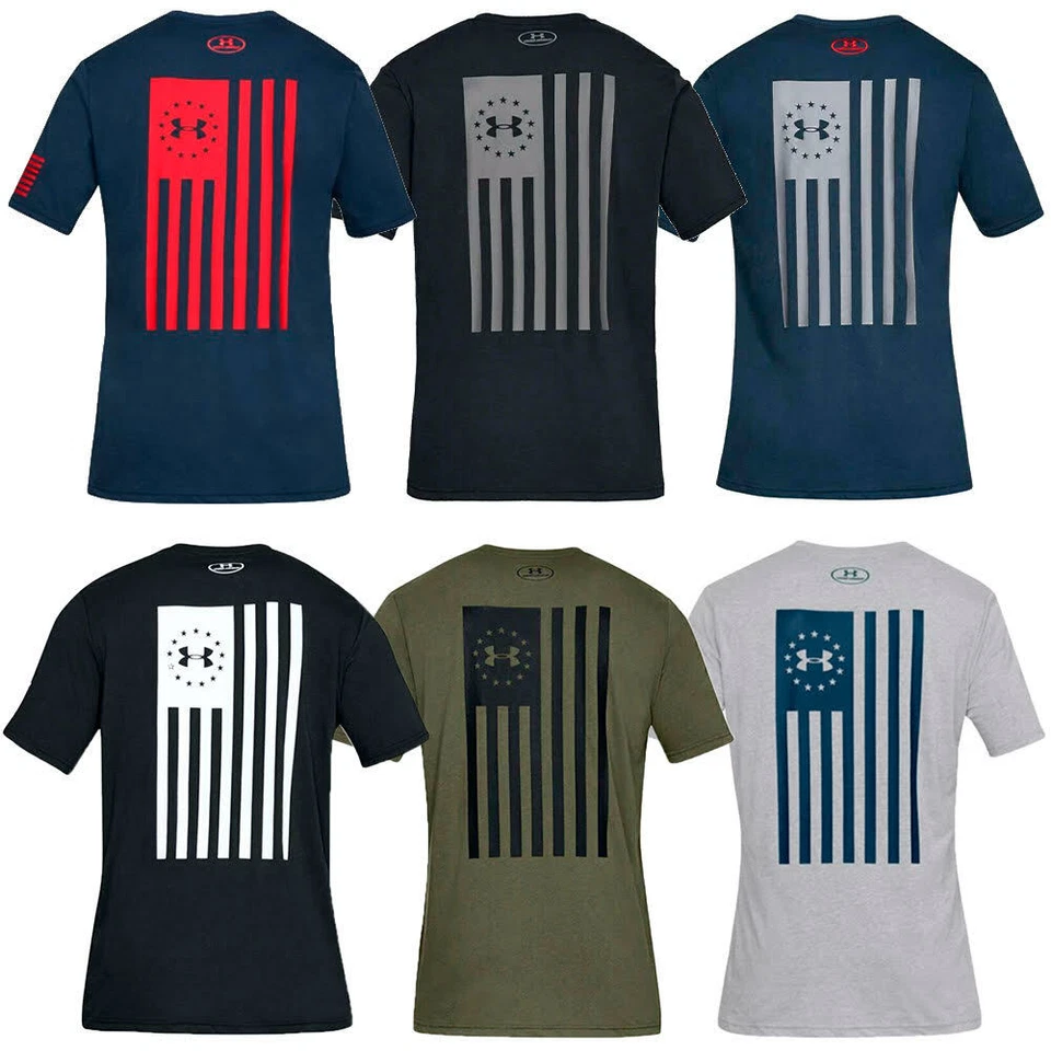 Camiseta deportiva Under Armour para hombre UA Freedom Flag audaz manga corta 1333365