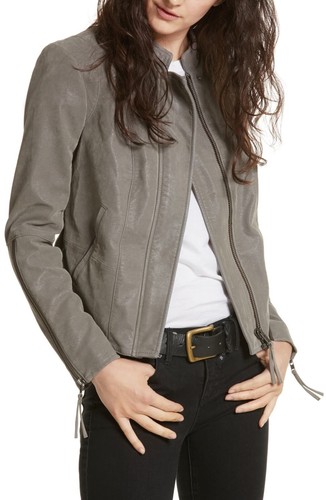 Faux Vegan Leather Moto Zip Jacket Size 