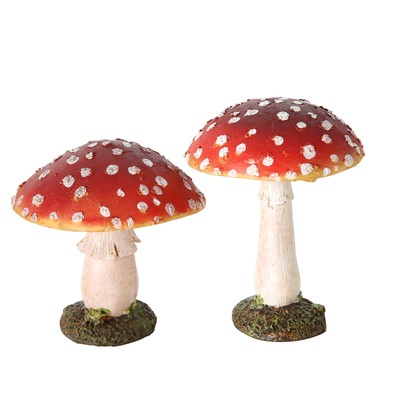 2x Fliegenpilze Deko Fur Garten Zimmer Tisch Dekoration Kunstharz Pilz 9 10cm Ebay