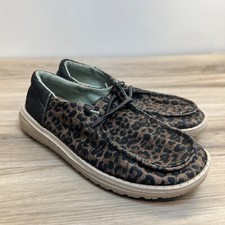 Hey Dude Women's Wendy Sox Leopard Brown Slip-On Shoes US 7 Walking Shoes