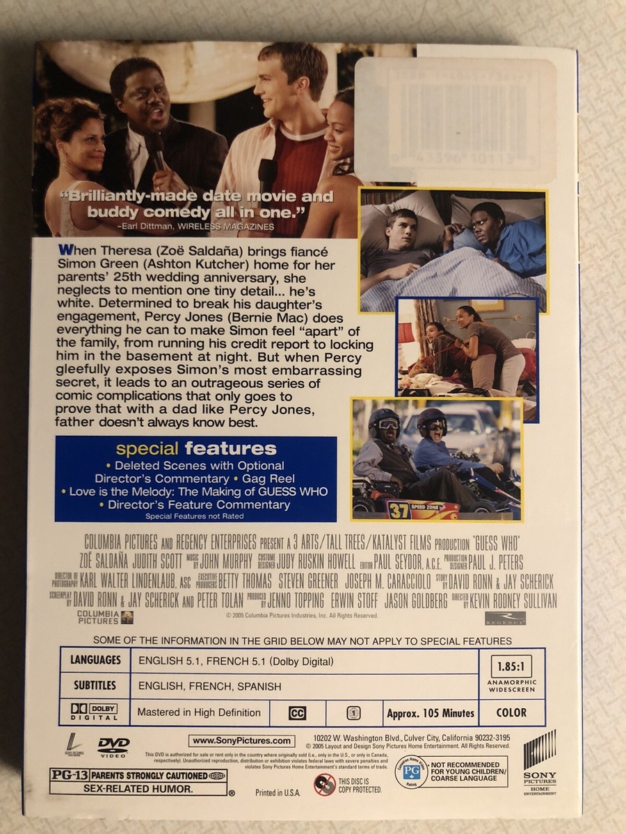 Guess Who (DVD, 2005) Bernie Mac, Ashton Kutcher, Pre-owned, VG