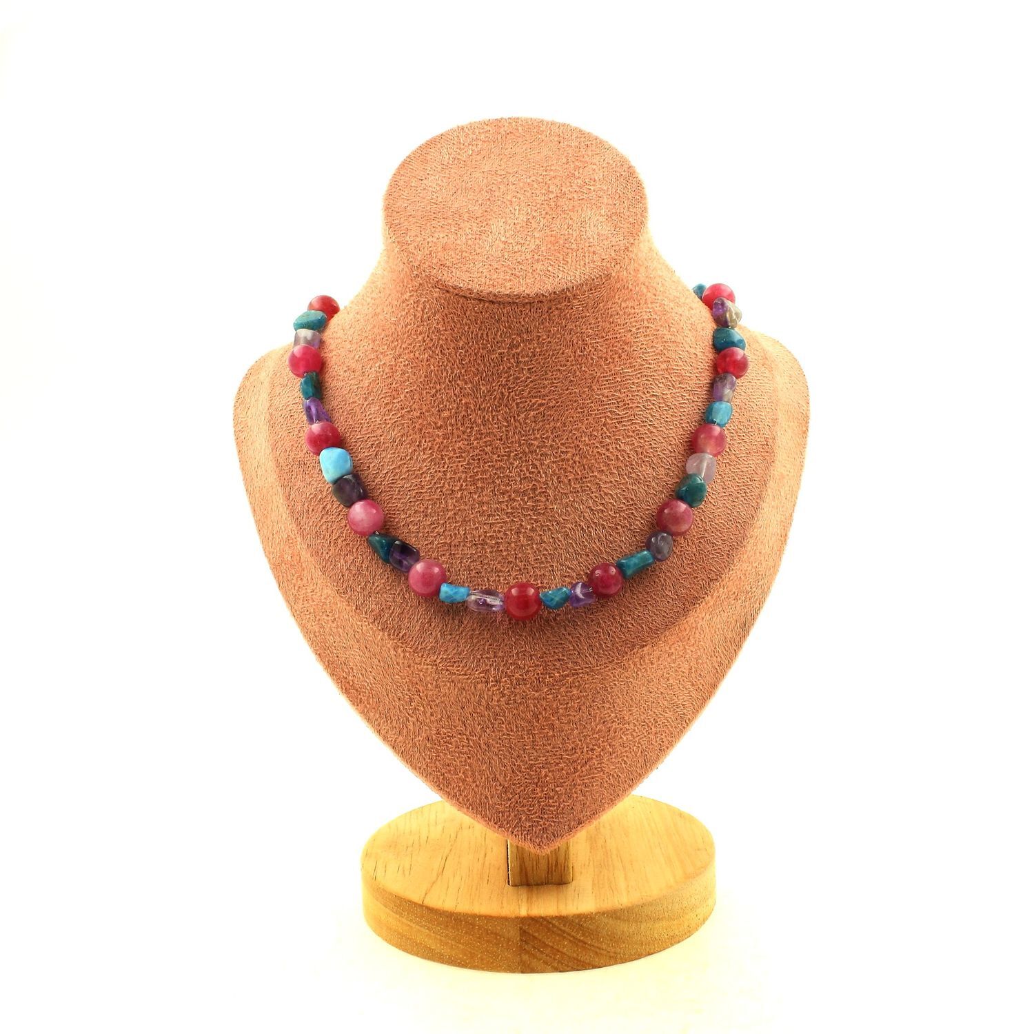 Collier améthyste et apatite bleue, le bijou bohème chic pour femme