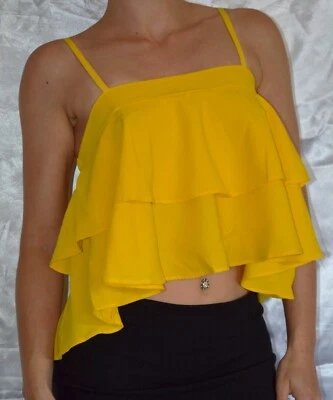 débardeur jaune uni taille M - très bon état - Photo 1/4
