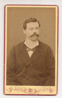 Altes Foto E. Blanc CDV 19. Jh. Lyon Portrait RAR Albuminiert