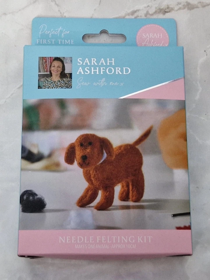 SARAH ASHFORD Sew With Me Needle Felting Kit Makes One Animal Dog Approx 10cm