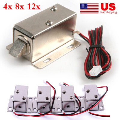 4/8/12x DC 12V Electric Lock Iron Security Assembly Solenoid Door Cabinet Drawer