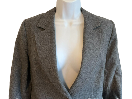 Pendleton Petite Size 8P Gray 100% Wool Lined Blazer - Picture 4 of 10