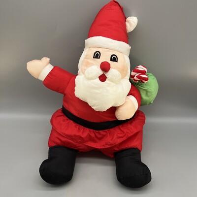 Vintage International Silver Polyester Plush Santa Claus Toy