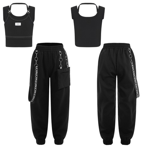 Kids Girls Vest Pants Set Cycling Crop Top And Trouser Casual Sweatsuits Sport - Picture 5 of 33