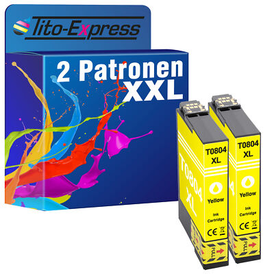 2 Patronen XL Yellow PlatinumSerie für Epson TE0804 Stylus Photo P 50 PX 650 PX 
