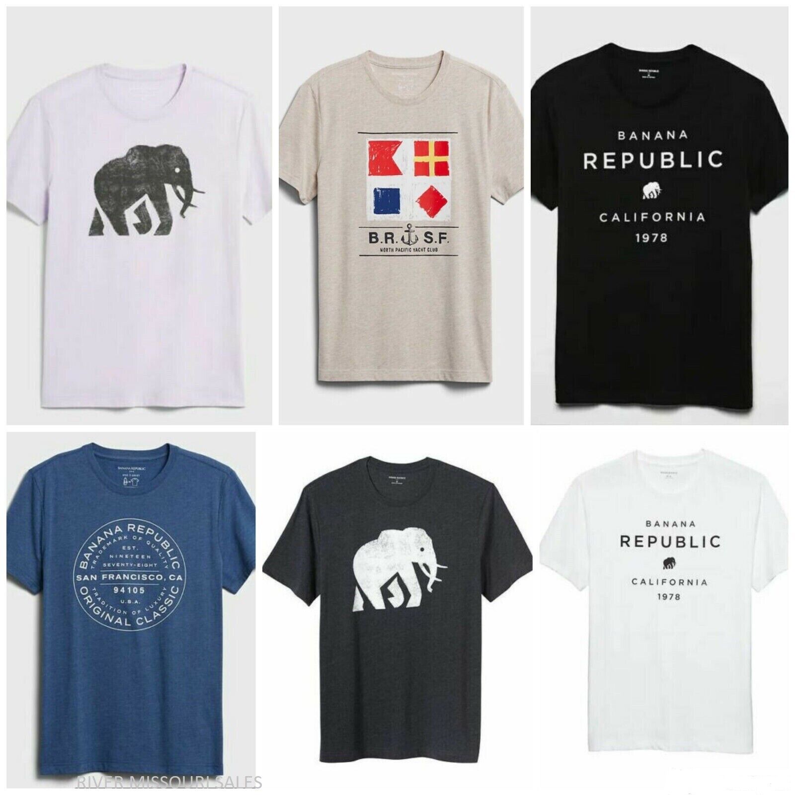 Banana Republic Men's Short Sleeve Trendy T-Shirts, S M L XL XXL, Choice - NEW