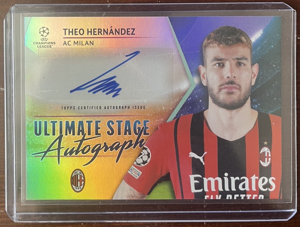 2021-22 Topps UCL Ultimate Stage Autograph Theo Hernández Gold 35
