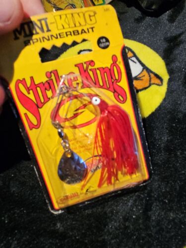 Strike King Spinnerbait Mini-King MK-69G Red Shad Head Red Shad Skirt 1/8oz - Picture 2 of 4