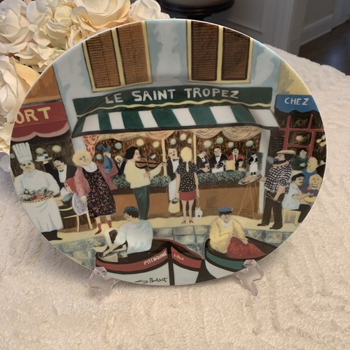 Guy Buffet Collection Art French Scene Le St. Tropez 11" Porcelain