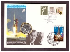 Numisbrief 20.Jahrestag der ersten Mondlandung aus 1989 Gedenk-Medaille ST