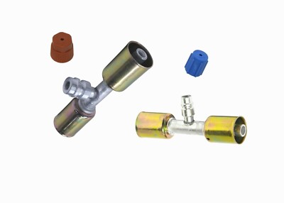 AC BEADLOCK CRIMP FITTINGS,HOSE SPLICES,STRAIGHT,#8, #10 W/R134 SERVICE PORTS