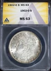 1902-O Silver Morgan Dollar MS 63 ANACS # 7577187 + Bonus