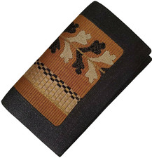 Woven Clutch Purse Evening with Mirror Brown Beige Gold Vintage