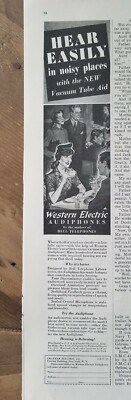 1941 Western Electric Audiphones hearing aids hear easily vintage ad