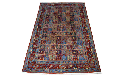 Moud mit Seide 300x200 Mud Silk Gartenfelder Carpet handgeknüpft Orientteppich