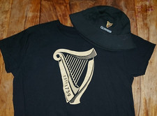 Guinness Staff T-Shirt Harp & Ask me for a Guinness print (L) and Bucket Hat