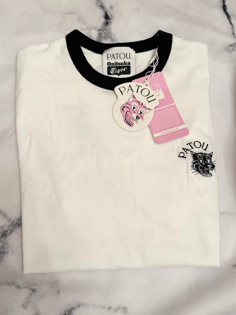 【Onitsuka Tiger x PATOU】Tシャツ★T-SHIRT★ユニセックス New PATOU x Onitsuka Tiger White T-Shirt XS Unisex Cotton