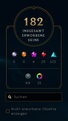 league of legends account euw / unranked / 182 skins / all champions
