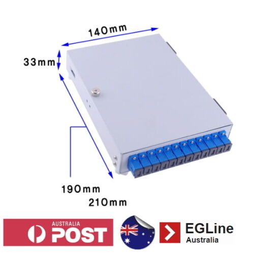 12 Port HINGED Lid Wall Mount Fibre Optic Patch Panel Enclosure - SC / LC Type - Picture 3 of 10