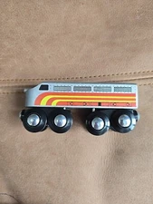 Maxim Enterprise Magnetic Wooden Train Silver Red Yellow 388551