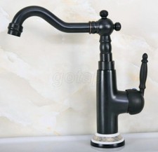 Black Oil Rubbed Bronze Bathroom Basin Mixer Tap Swivel Spout Sink Faucet Gnf655