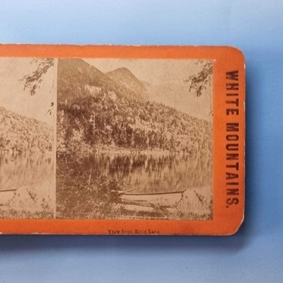 White Mountains NH Stereoview C1885 USA ''Blick vom Echo Lake''