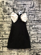 Women’s Cream Bow Detail Mini Dress In Black Size UK8/S New With Tags 