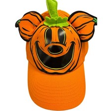 2024 Disney Parks Mickey Mouse Jack-o'-Lantern Glow-in-the-Dark Baseball Hat Cap