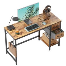 Computer Desk with 2 Drawers, 40 Inch Small Home Office Desk Study Writing Ta...