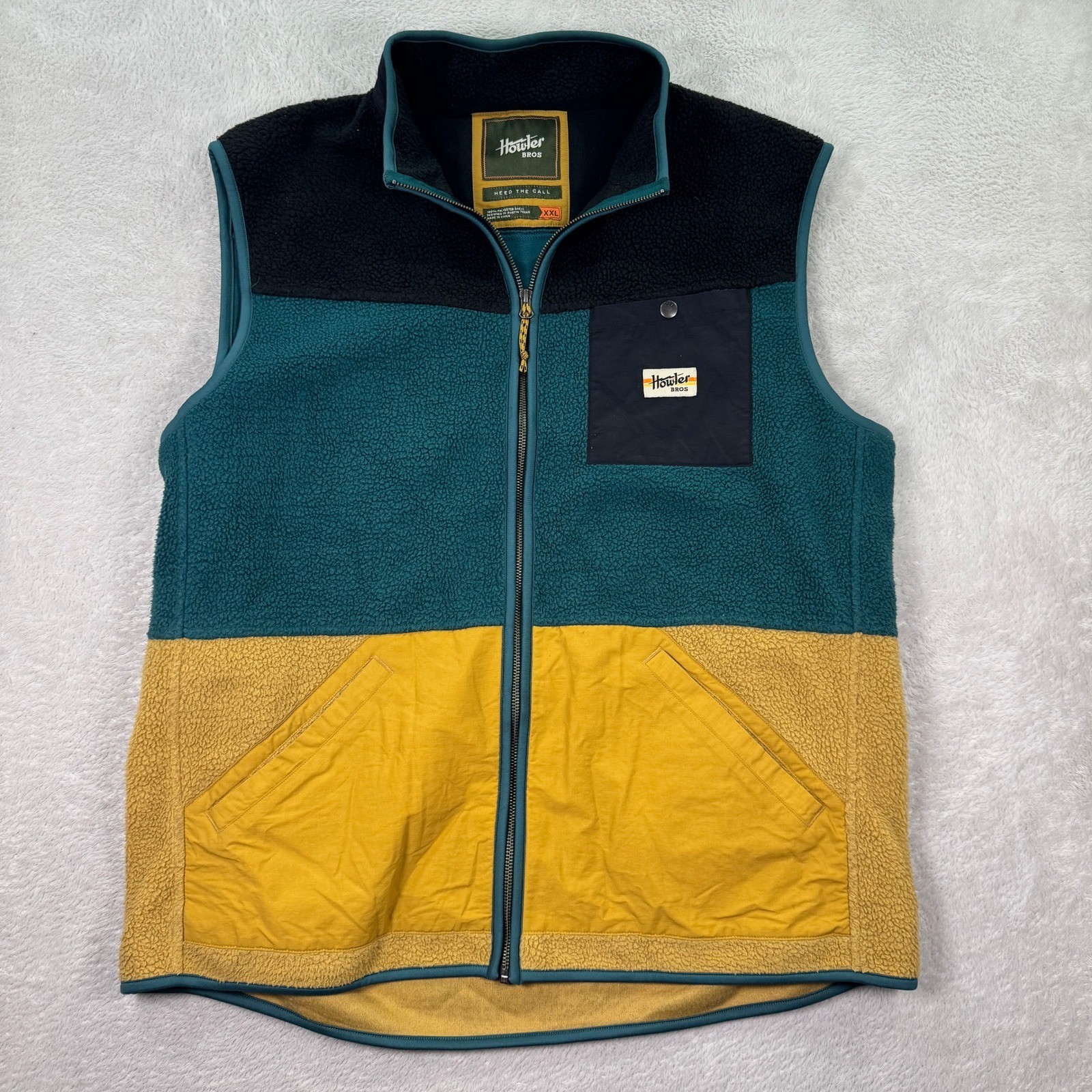 Howler Bros Mens XXL Fleece Vest Full Zip Sleeveless Jacket 