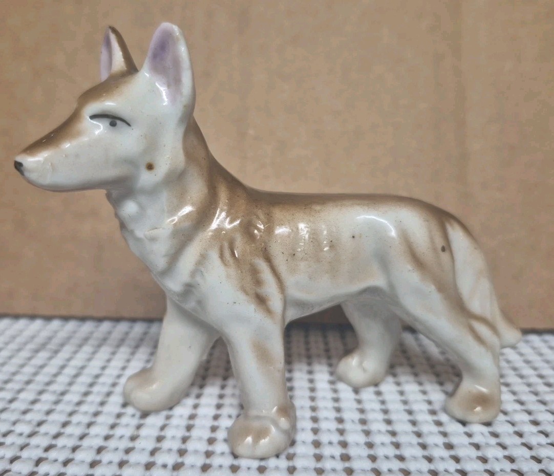 Vintage 1950's/60's Japan Porcelain Standing Shepherd Porcelain Dog Figurine