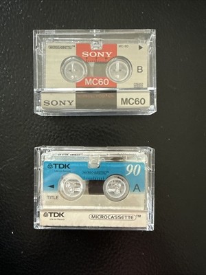 Lot Of 2 Sony &TDK MC-60 Microcassette Blank Cassette Tape 60 &90 Min