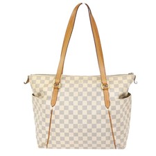 Borsa a tracolla Louis Vuitton Totally MM Damier pelle azzurra bianca N51262 76ZA274