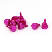 Computer PC Case Shoulder Type Knurled Thumb Screw Fuchsia M4x10mm 10pc