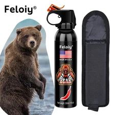 Feloiy 11 oz. Bear Repellent Survival Spray Deterrent 30ft with Holster