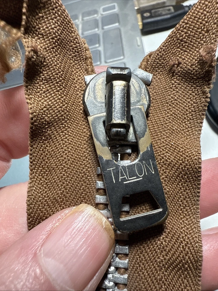 Abrigo Vintage Garra Marrón Cremallera 20" Foto 2 de 2