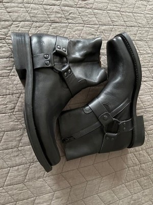 FRYE Mens Size 11 M Black Conway Leather Harness Boots 113075