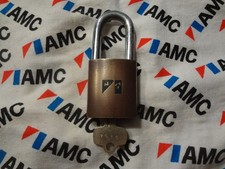 Rare Vintage American Motors Amc Brass Padlock Best Script Logo Matching Key