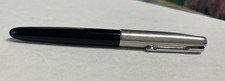 Vintage Parker 51 Fountain Pen In Parker 51 Case Black Body Silver Tone Arrow