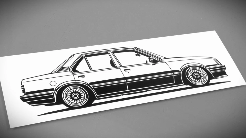 Pegatina Opel Ascona C Silhouette Opel Ascona C tuning 2x negra nueva - Imagen 2 de 4