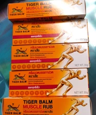 5x 30 g Effective TIGER BALM Muscle Rub/ Fast Relief/Non-Greasy/Easy Apply/06-28