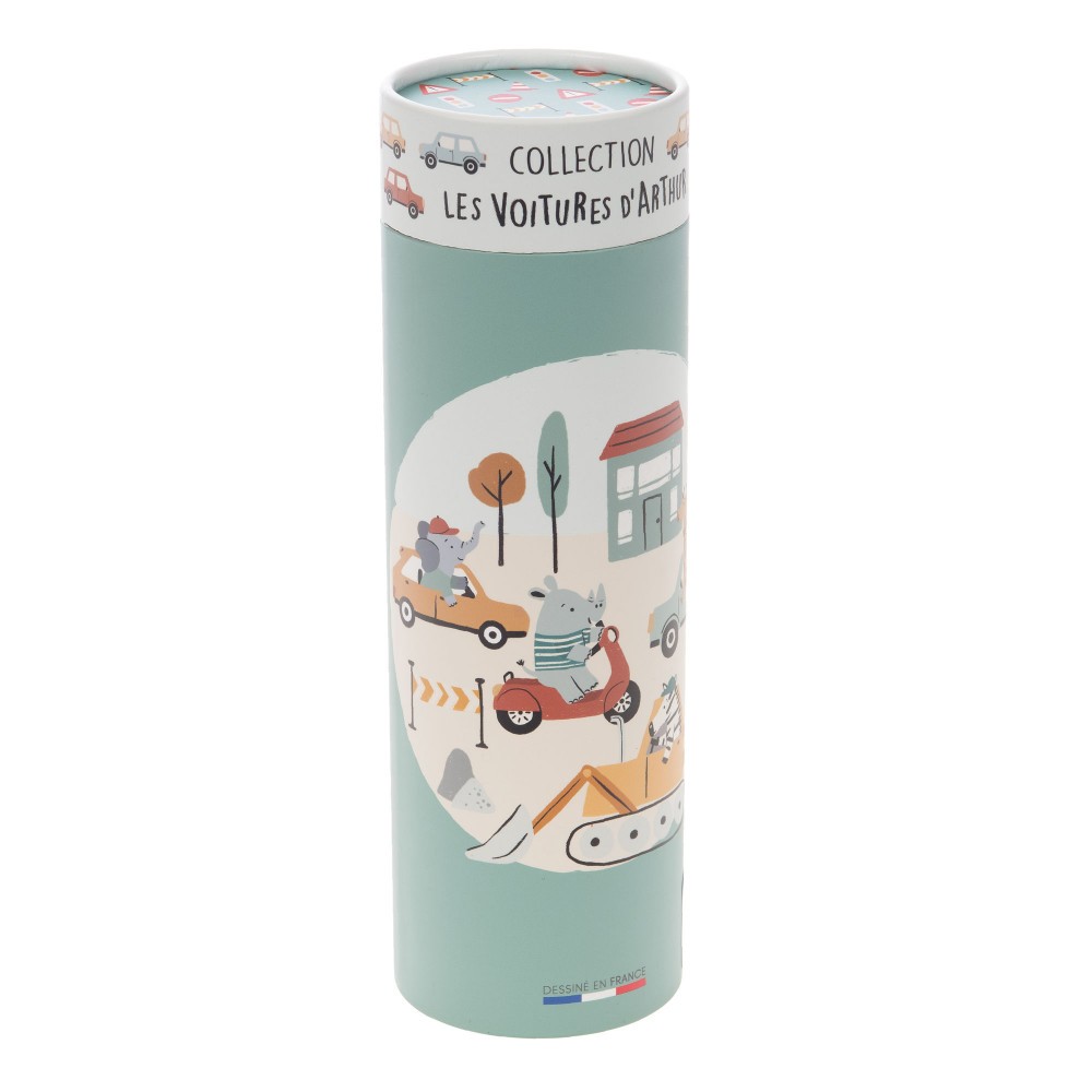 Toise pour enfants Les Voitures d'Arthur en papier 7x7 cm déco chambre