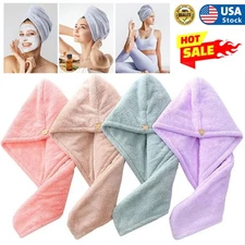 Women Microfiber Hair Towel Hair Turbans for Wet Hair,Drying Hair Wrap Towels US