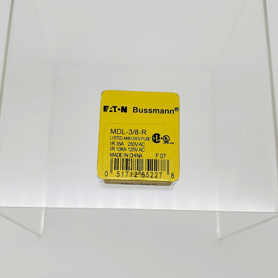 Bussmann MDL-3/8-R Fuses 0.375A 250V Slow Blow Time Delay Glass Pack of 5